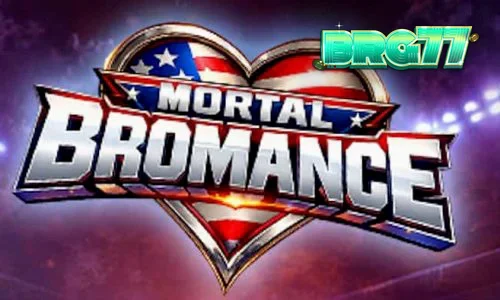 Interface de jogo do caça-níqueis Mortal Bromance com personagens satíricos
